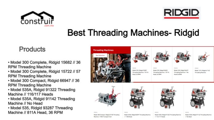 Best Threading Machines- Ridgid